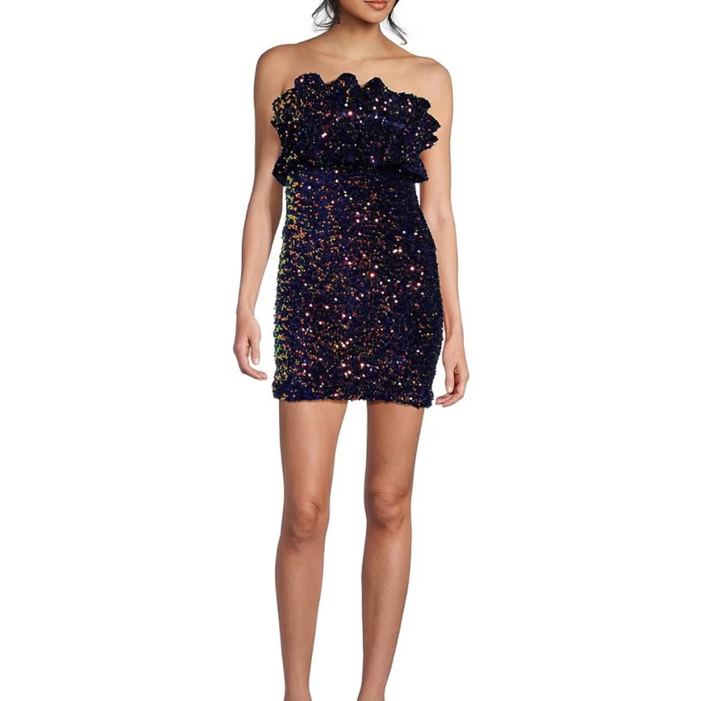 Allison + Kelly sequin mini cupcake strapless dress size Small *PROM *FORMAL